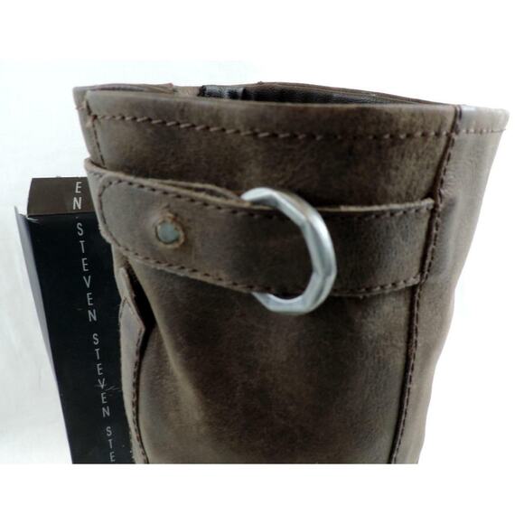 Women's Shoes Steven by Steve Madden Ryley Riding Boots Brown Distressed Size 6 - Picture 6 of 8